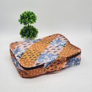 ♧♧ Free People x Understated Paisley with Leather Zip Up Travel Cube with Handle